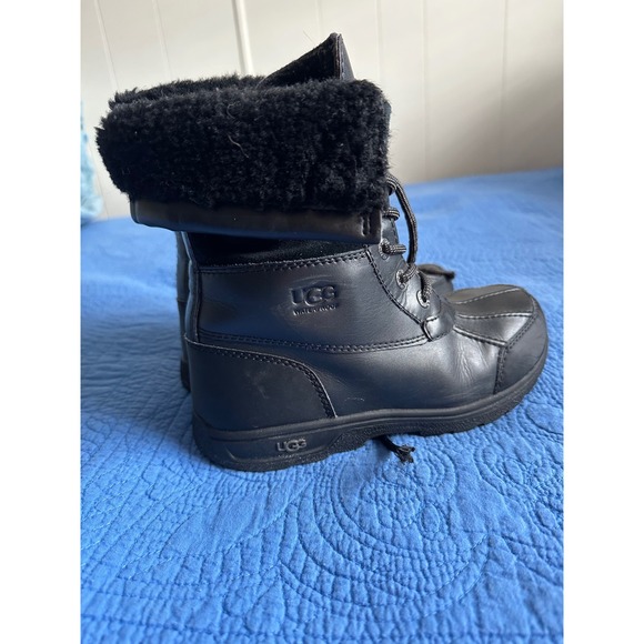 UGG Other - UGG Kids Black Waterproof Winter Boots with Fur Trim Size 3